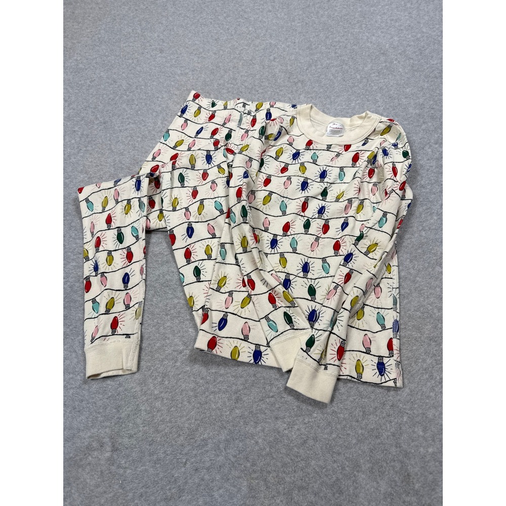 Hanna Andersson Kids Organic Cotton Christmas Lights Pajama Set Size 130 US 8